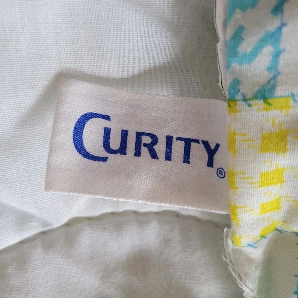 Vintage 1980 Curity Zip-A-Quilt Baby Sleeping Bag Elephant & Mouse Patchwork EUC